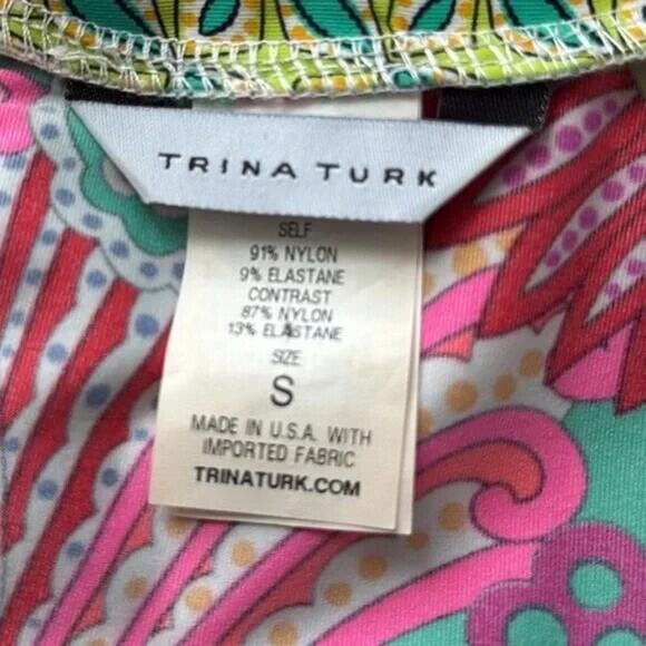 TRINA TURK Festival Paisley Folkloric Swim Cover Up Dress Flutter Sleeve Tunic S - Picture 7 of 8